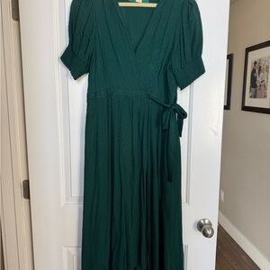 Anthropologie Emerald High Low Dress